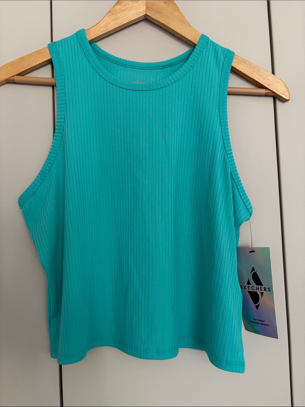 Skechers Women's Ribbed Tank Top — Aqua Teal